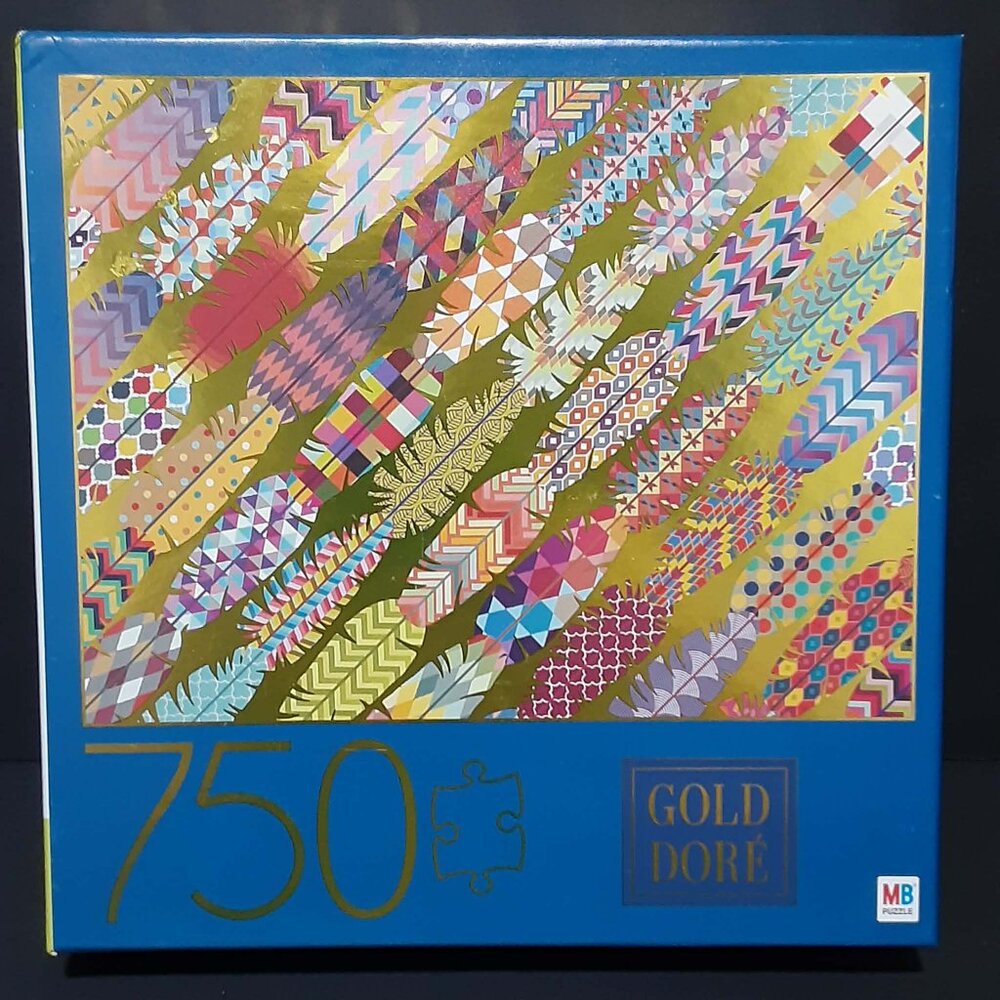 Feathers / Plumes Gold 750 Piece Jigsaw Puzzle 27" x 20" New Sealed